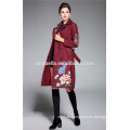 Dame Fashion Coat Herbst Winter Chic Trench Mantel khaki Navy Blue Color Overcoat Frauen